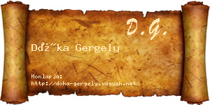 Dóka Gergely névjegykártya
